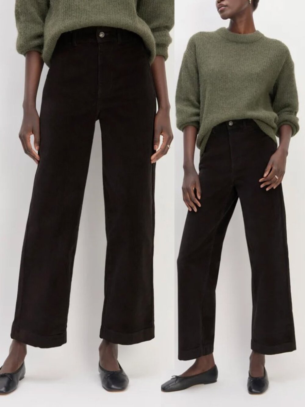 Everlane Black The Corduroy Wide-Leg Pant 4 High Waist Minimalist Preppy $98